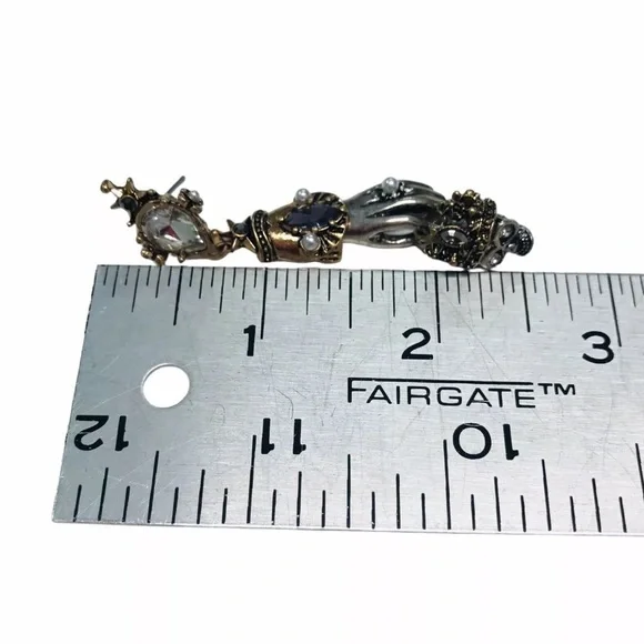 Skull Punk Dangle Earrings Halloween Skeleton Jewelry - Picture 6 of 7